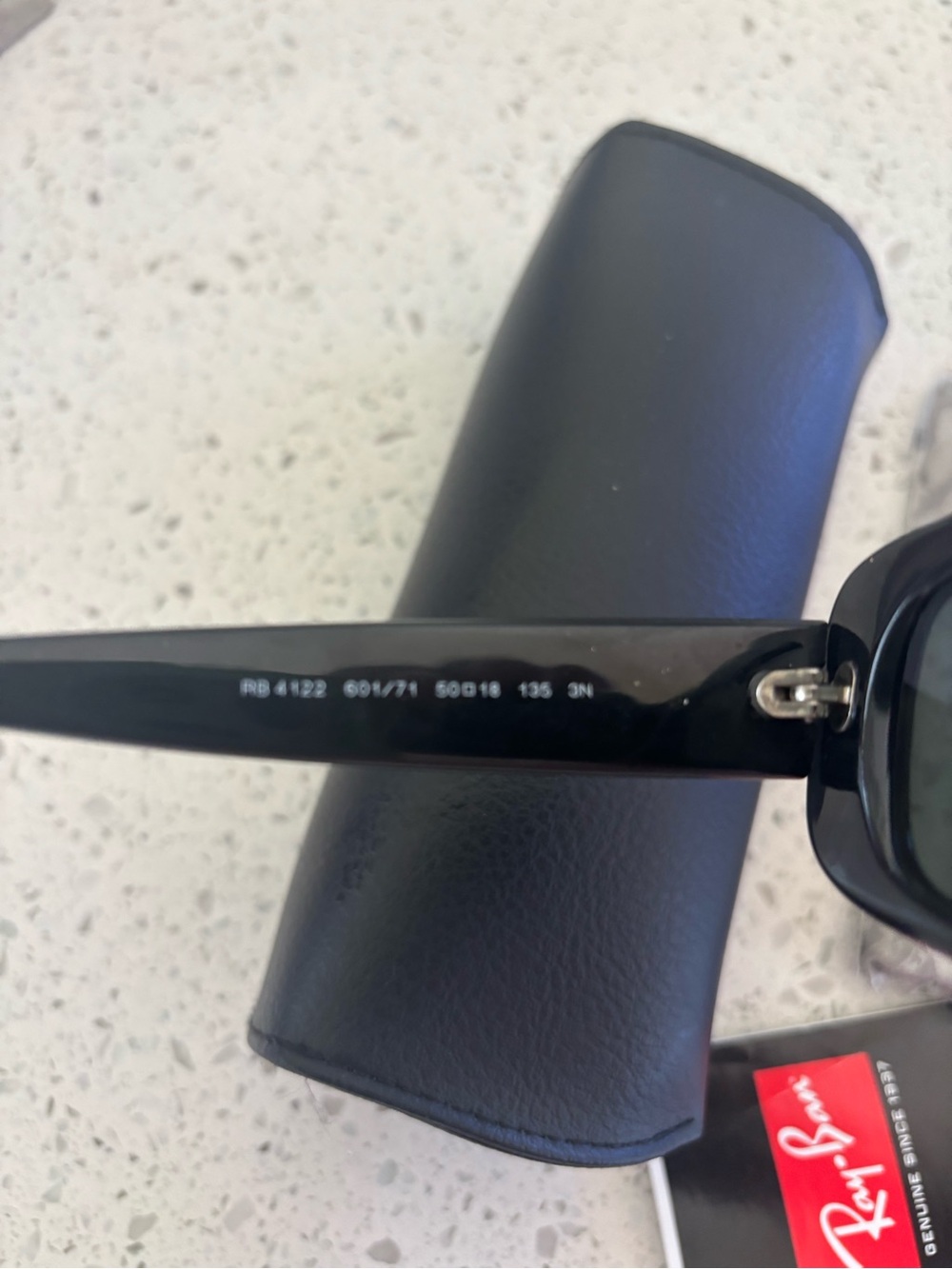 Ray-Ban Black Frame Sunglasses with Green Lenses - Picture 10 of 12